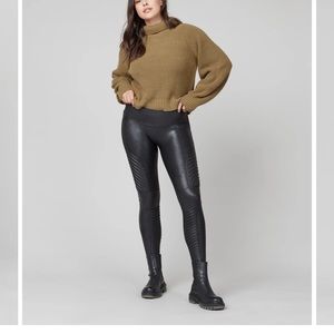 Spanx moto faux leather leggings